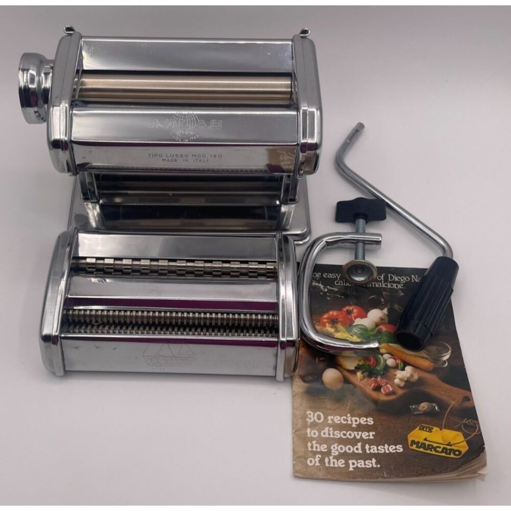 Marcato Atlas 150 Wellness Manual Pasta Machine Roller & Cutter Made In Italy